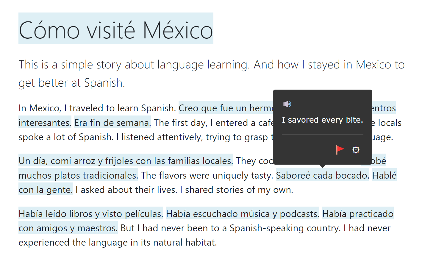 Chrome extension for language learning